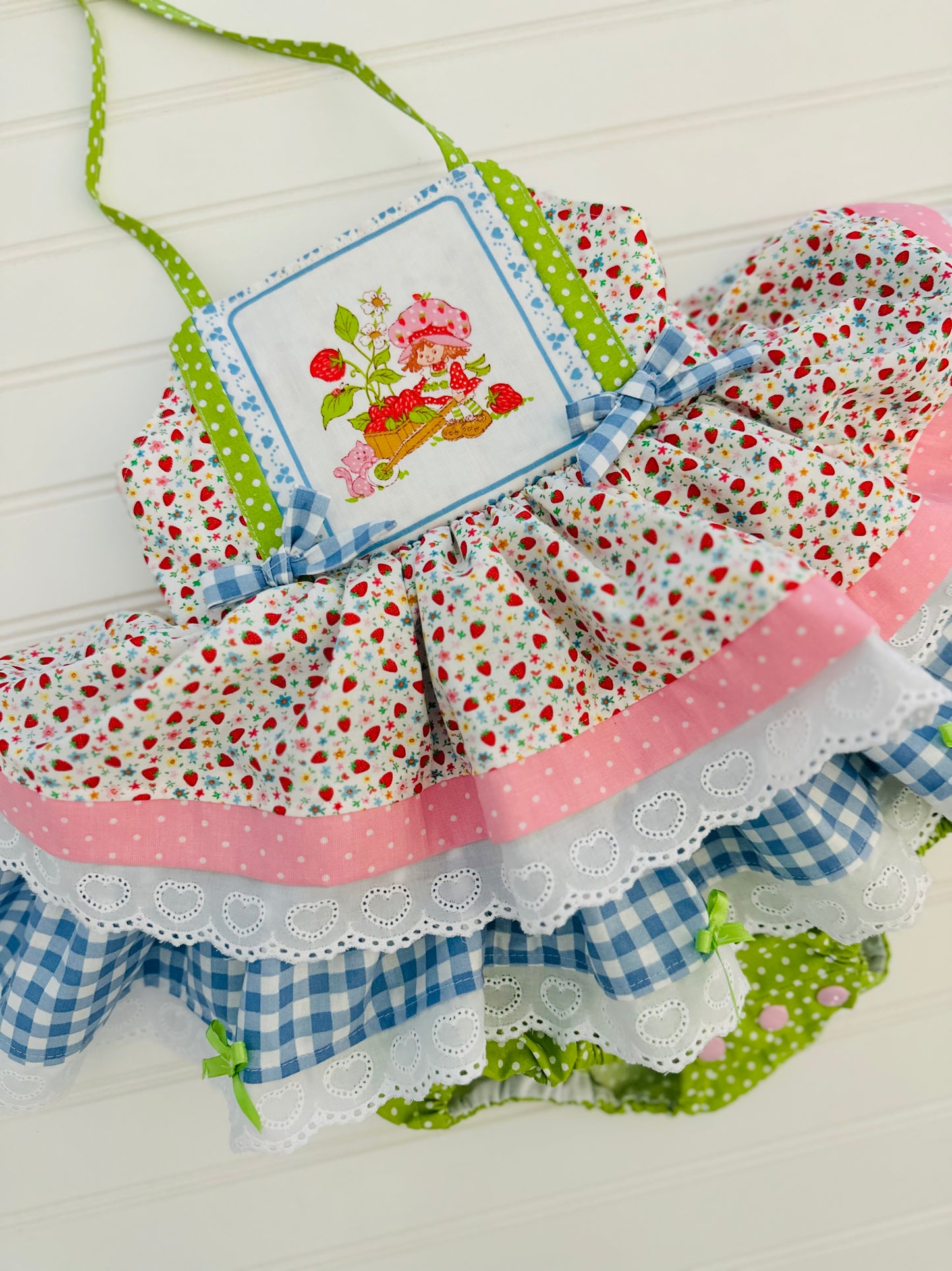 Dainty Sweet Strawberry Romper OOAK 3T
