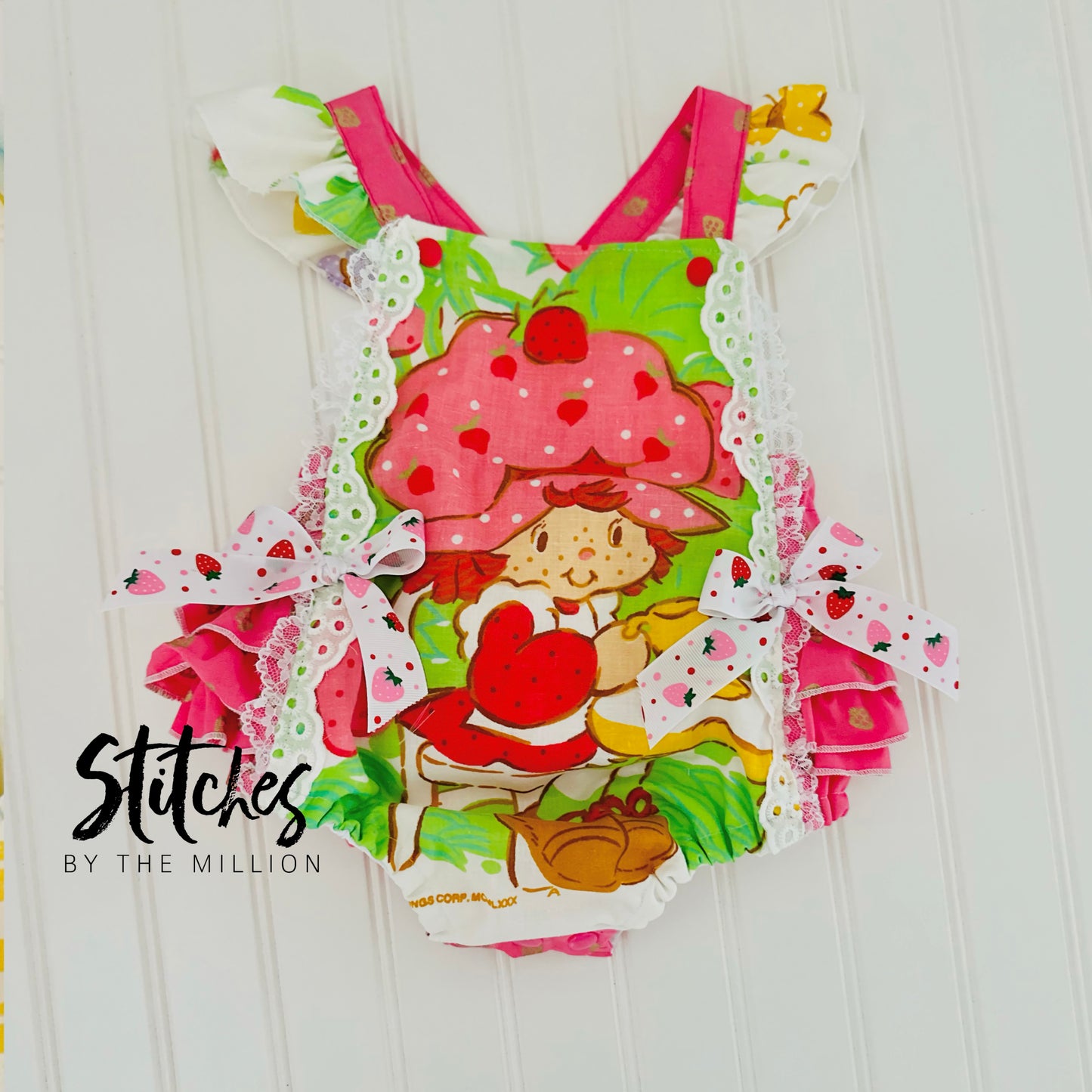 Pink Berry Romper OOAK 12mo