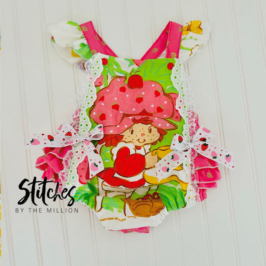 Pink Berry Romper OOAK 12mo